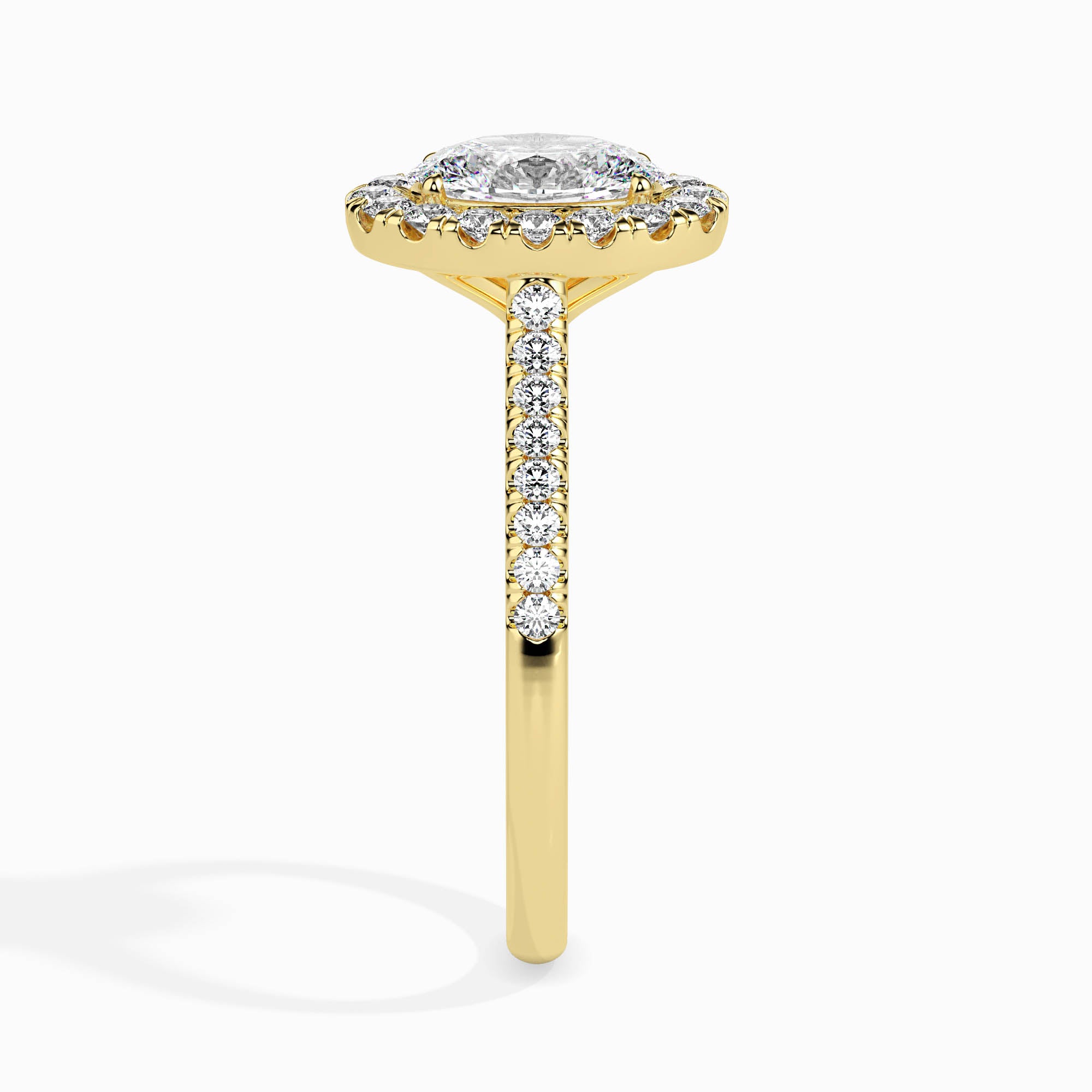 0.5 CT Radiant Classic Diamond Halo Ring