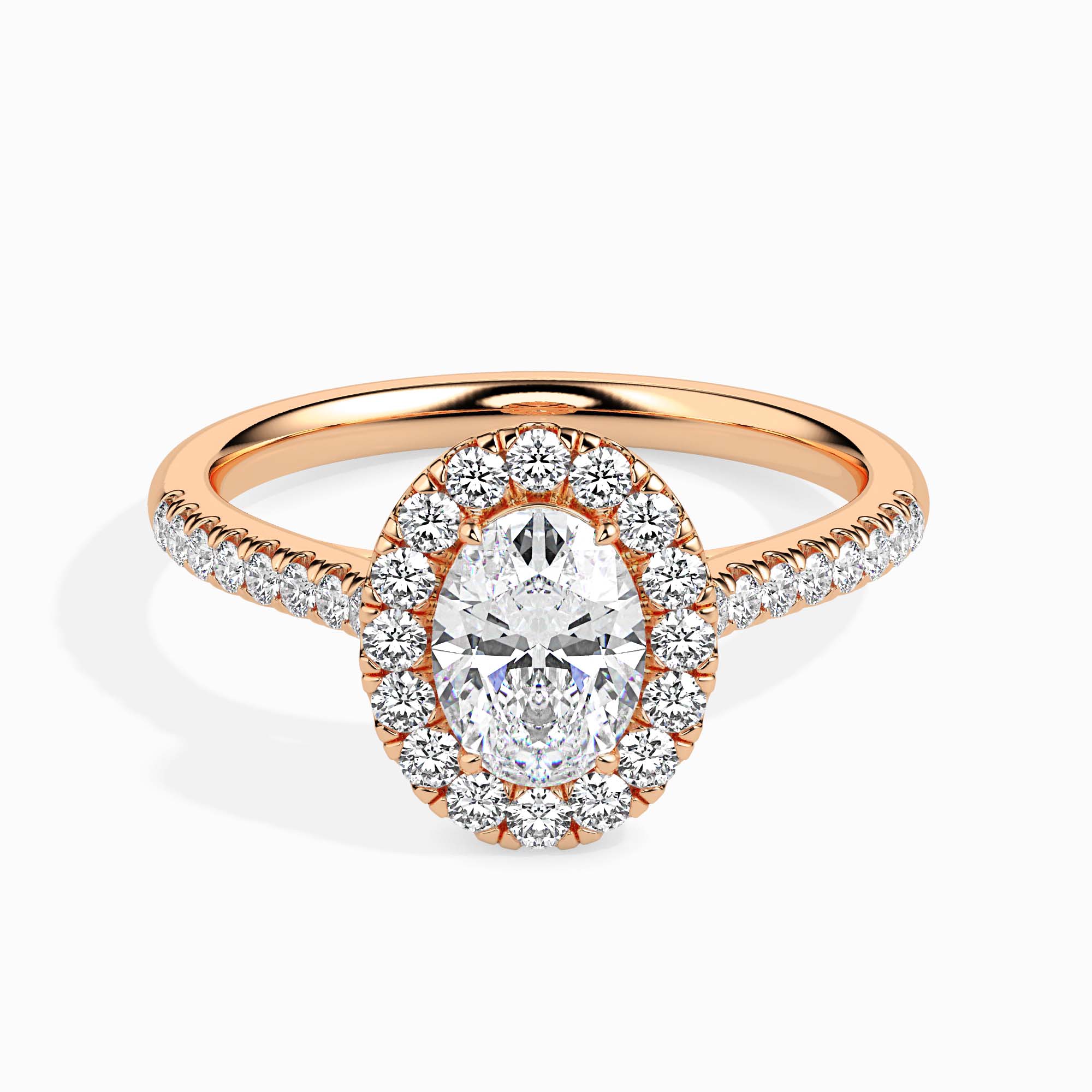 0.5 CT Radiant Classic Diamond Halo Ring