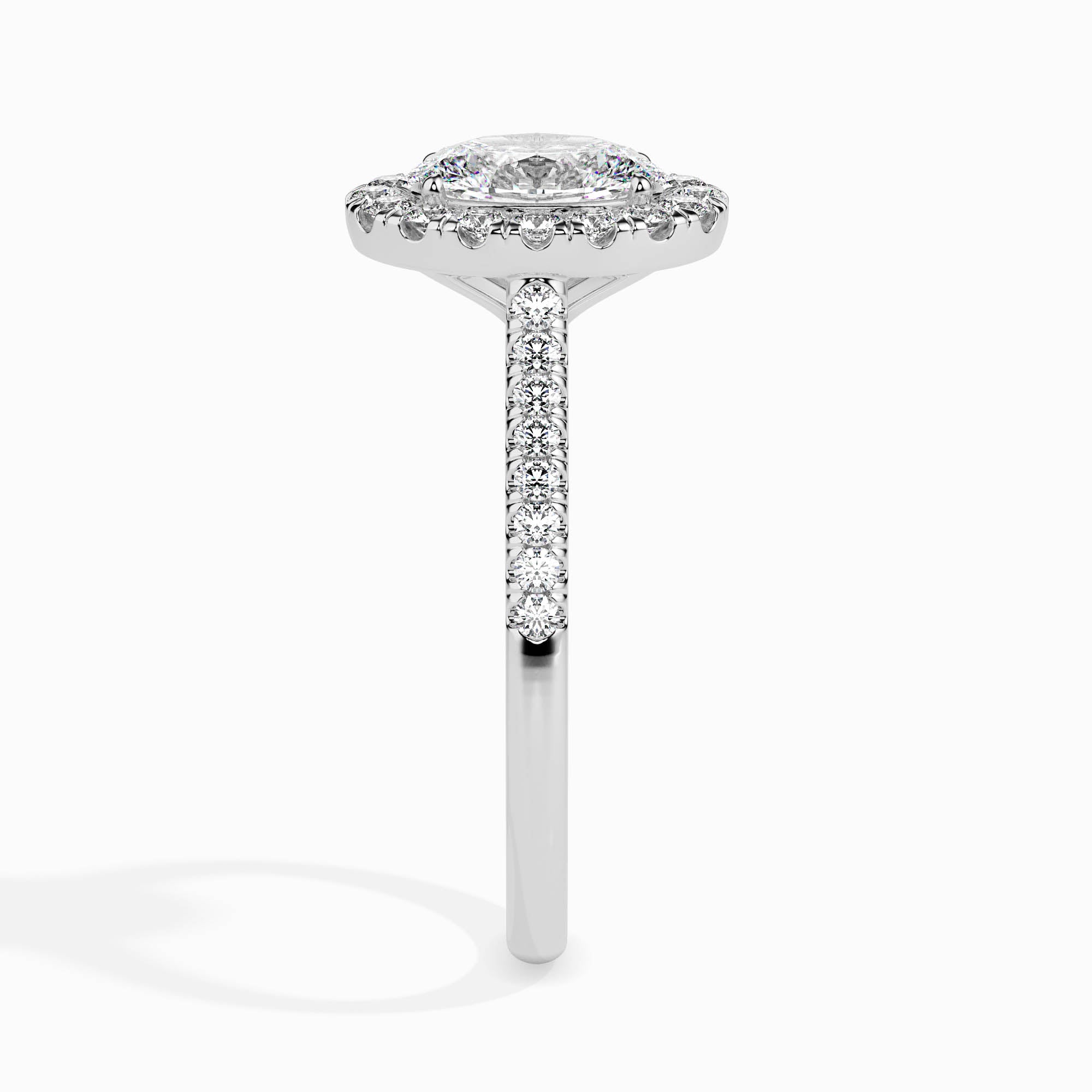 1 CT Radiant Classic Diamond Halo Ring