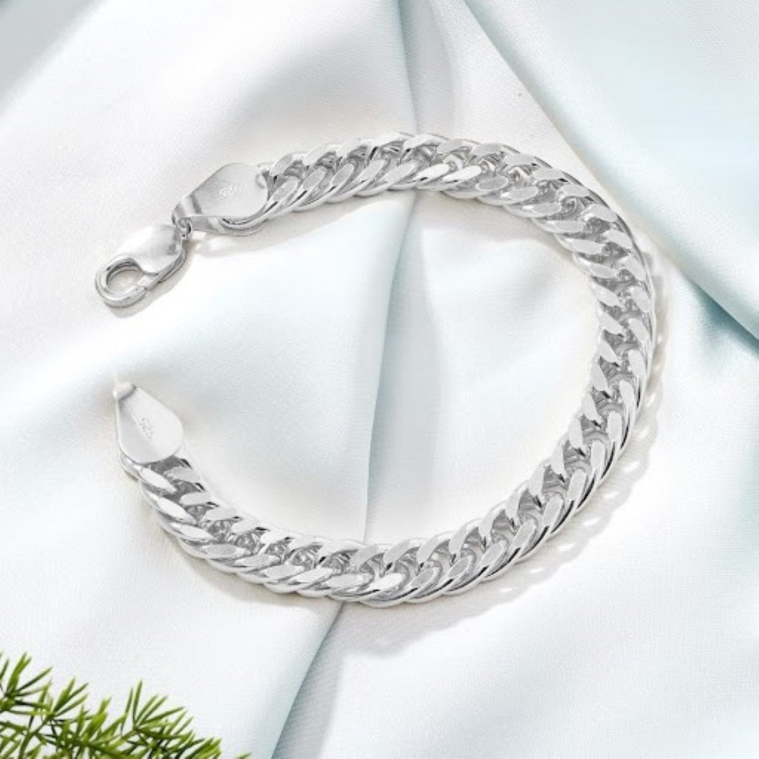 Timeless Strength Men's Sterling Silver Curb Chain Bracelet