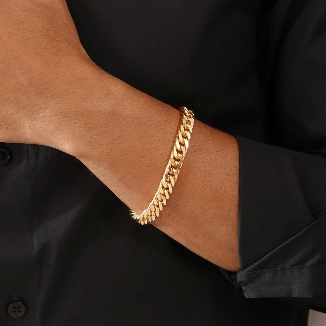 Golden Elegance Men's Curb Chain Bracelet