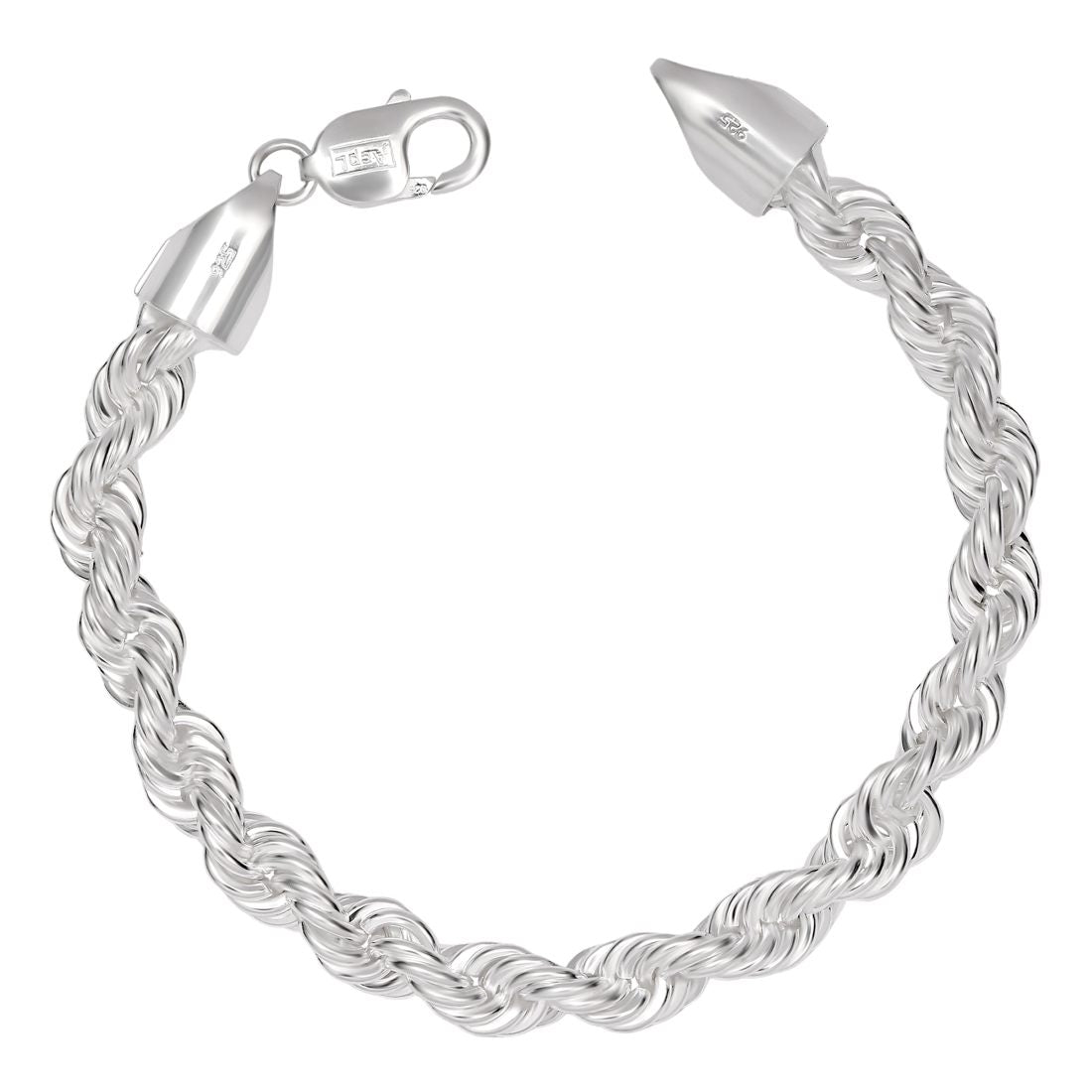 Masculine Silver-Plated 925 Sterling Men's Twisted Chain Bracelet