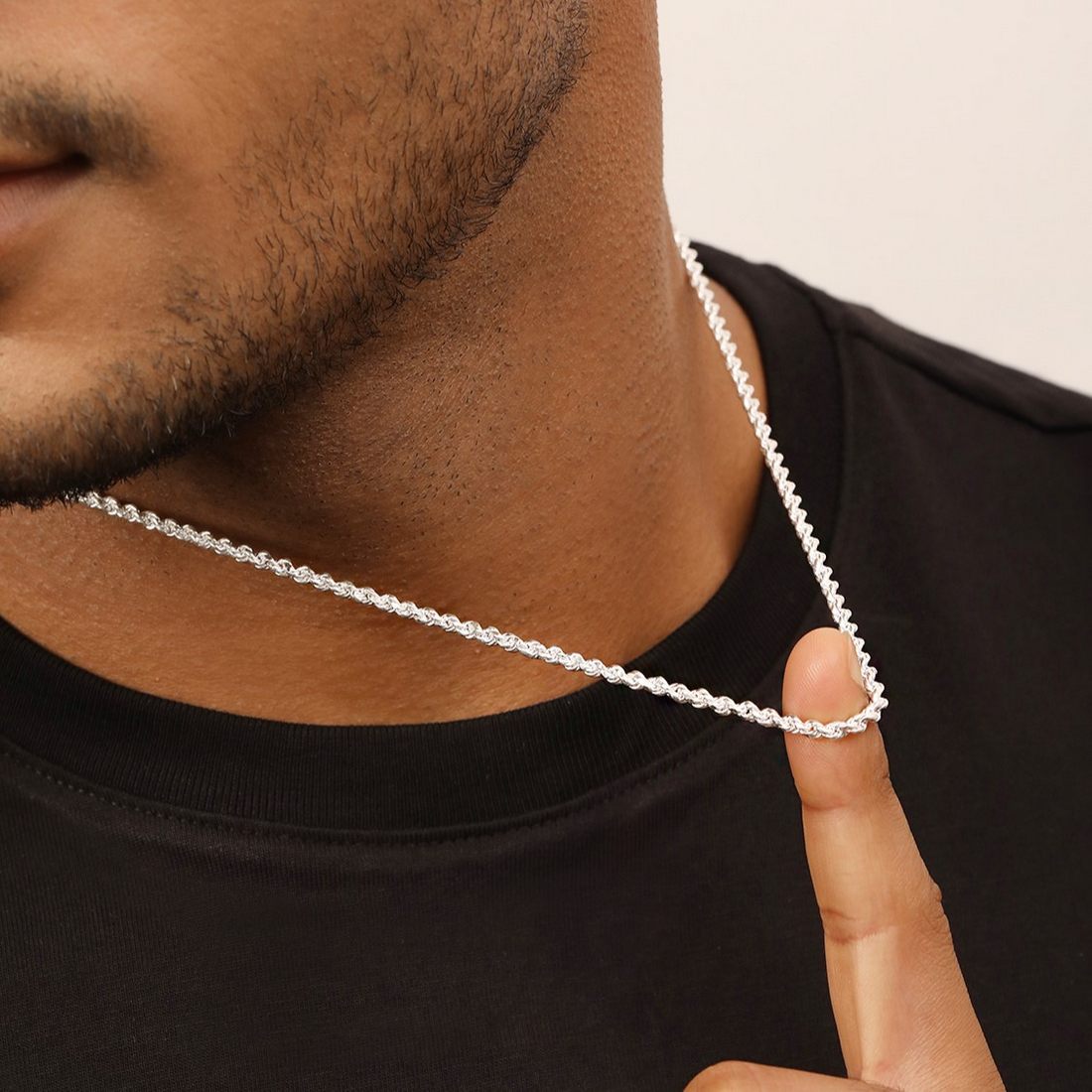 The Modern Twist Rhodium-Plated Sterling Silver Chain