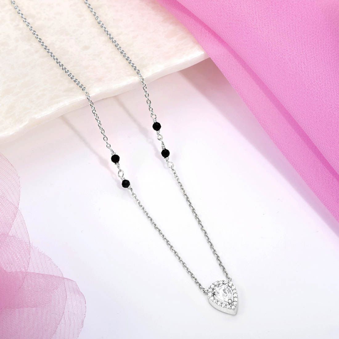 Radiant Vows CZ Rhodium-Plated 925 Sterling Silver Mangalsutra