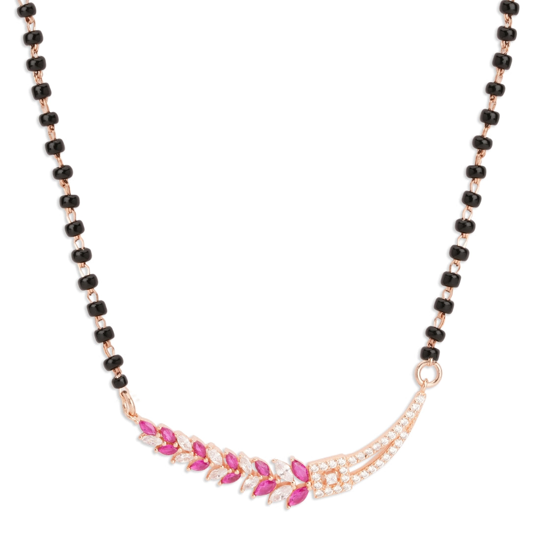 Leafy Charm Rose Gold Plated 925 Sterling Silver Mangalsutra