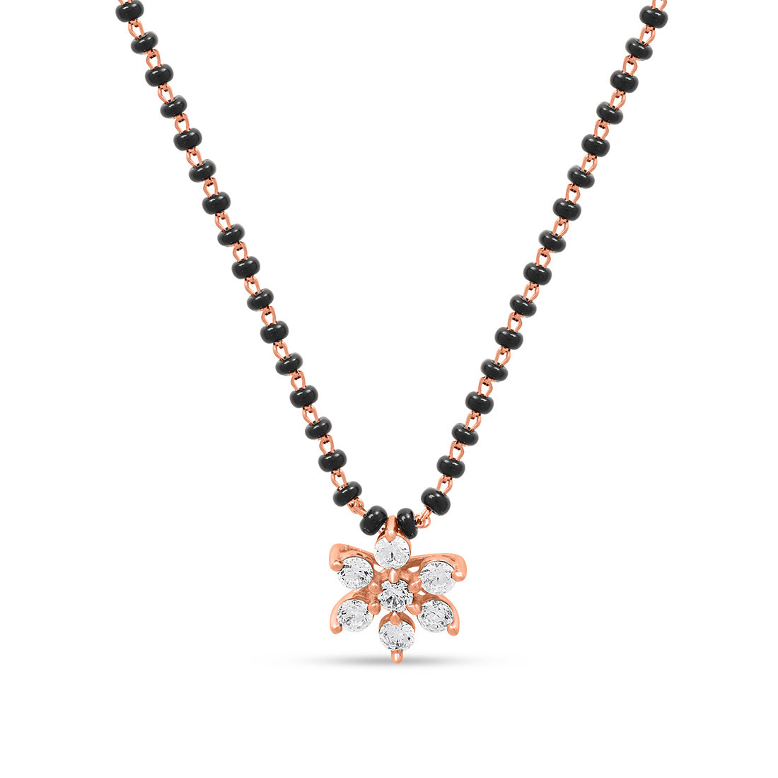 Floral Rose Gold Plated 925 Sterling Silver Mangalsutra