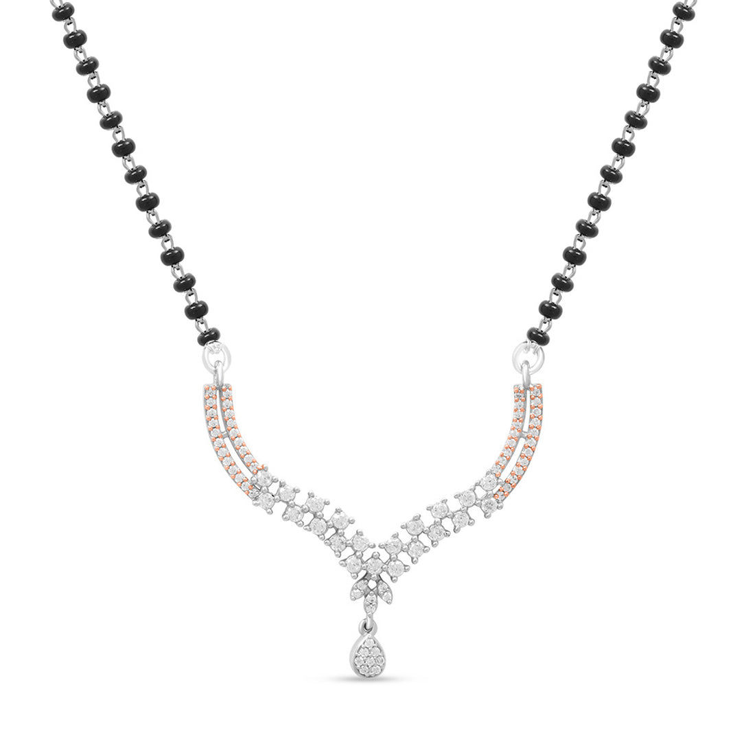 Elegant Dual Plated CZ 925 Sterling Silver Mangalsutra