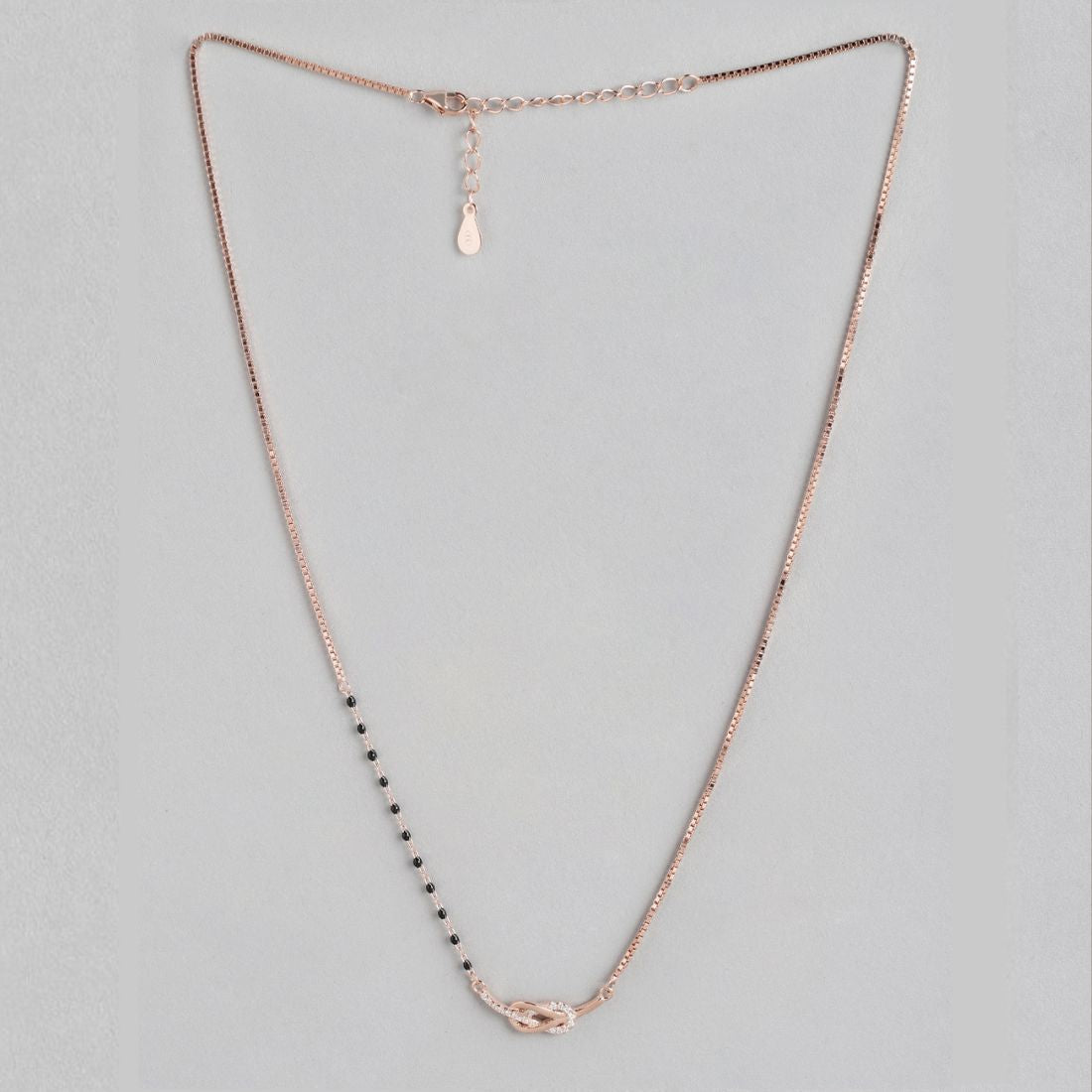 Radiant Loops of Love Rose Gold-Plated 925 Sterling Silver CZ Mangalsutra