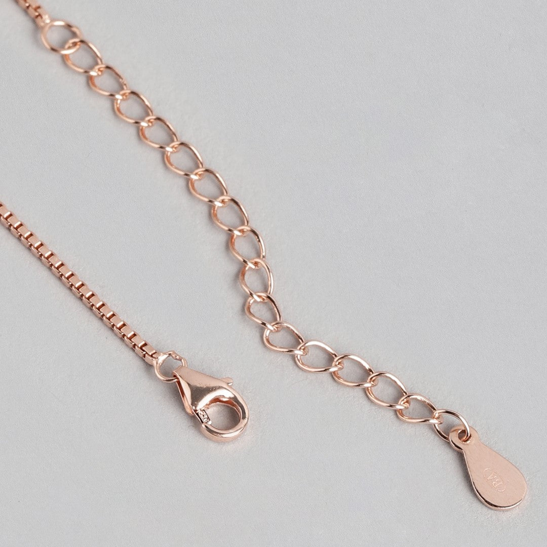 Radiant Loops of Love Rose Gold-Plated 925 Sterling Silver CZ Mangalsutra