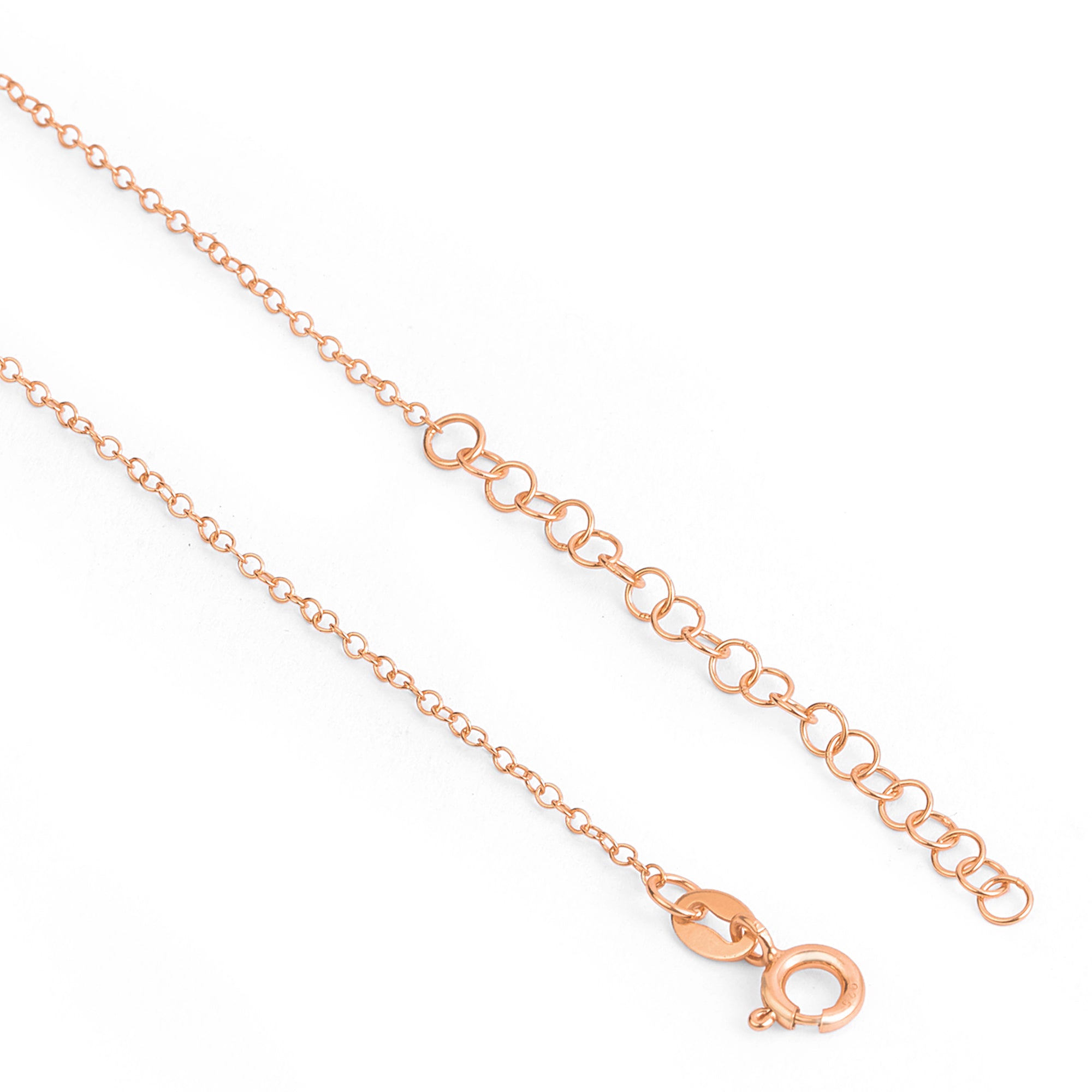 Elegant CZ Leaf Rose Gold Plated 925 Sterling Silver Necklace