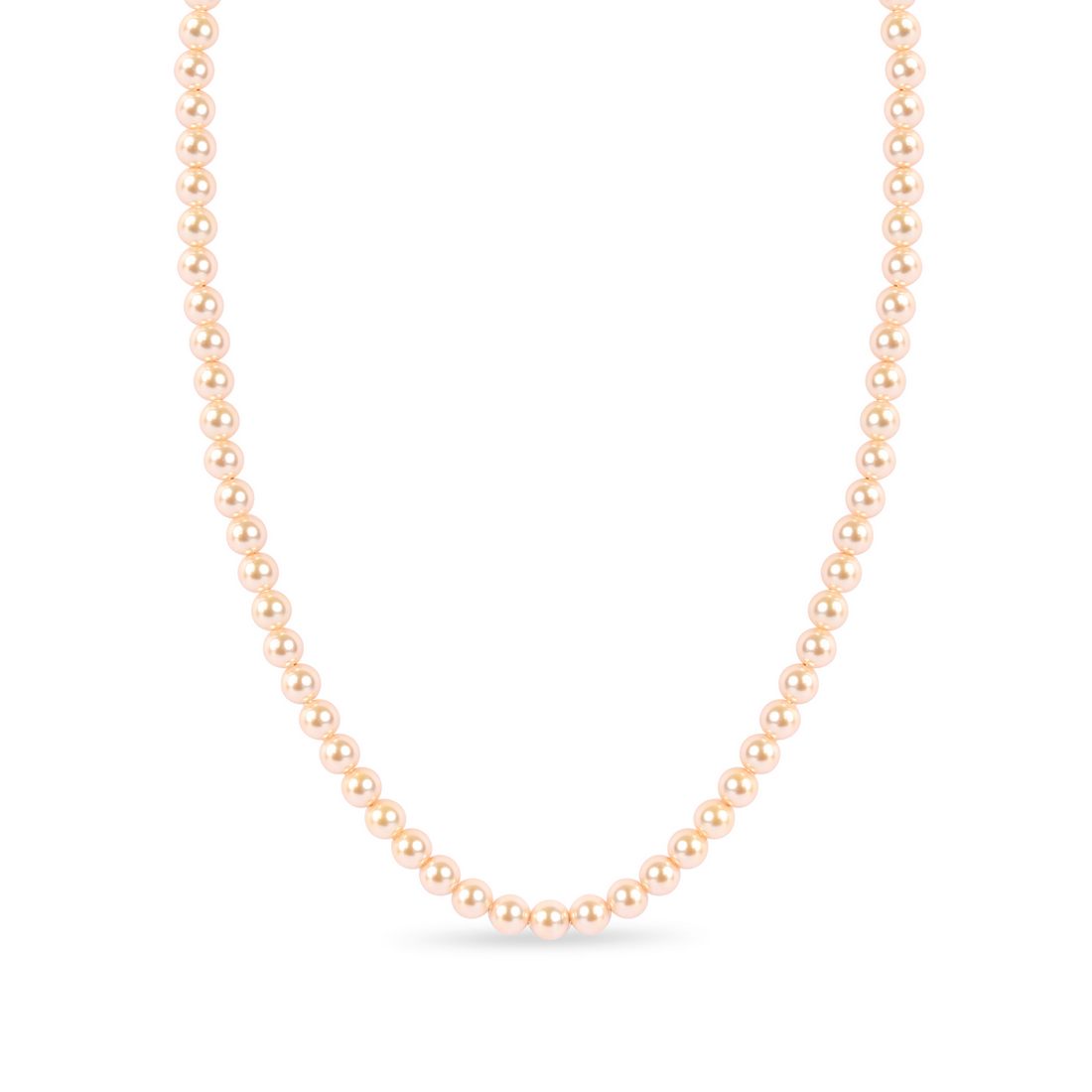 Classic Rhodium-Plated 925 Sterling Silver Pearl Necklace