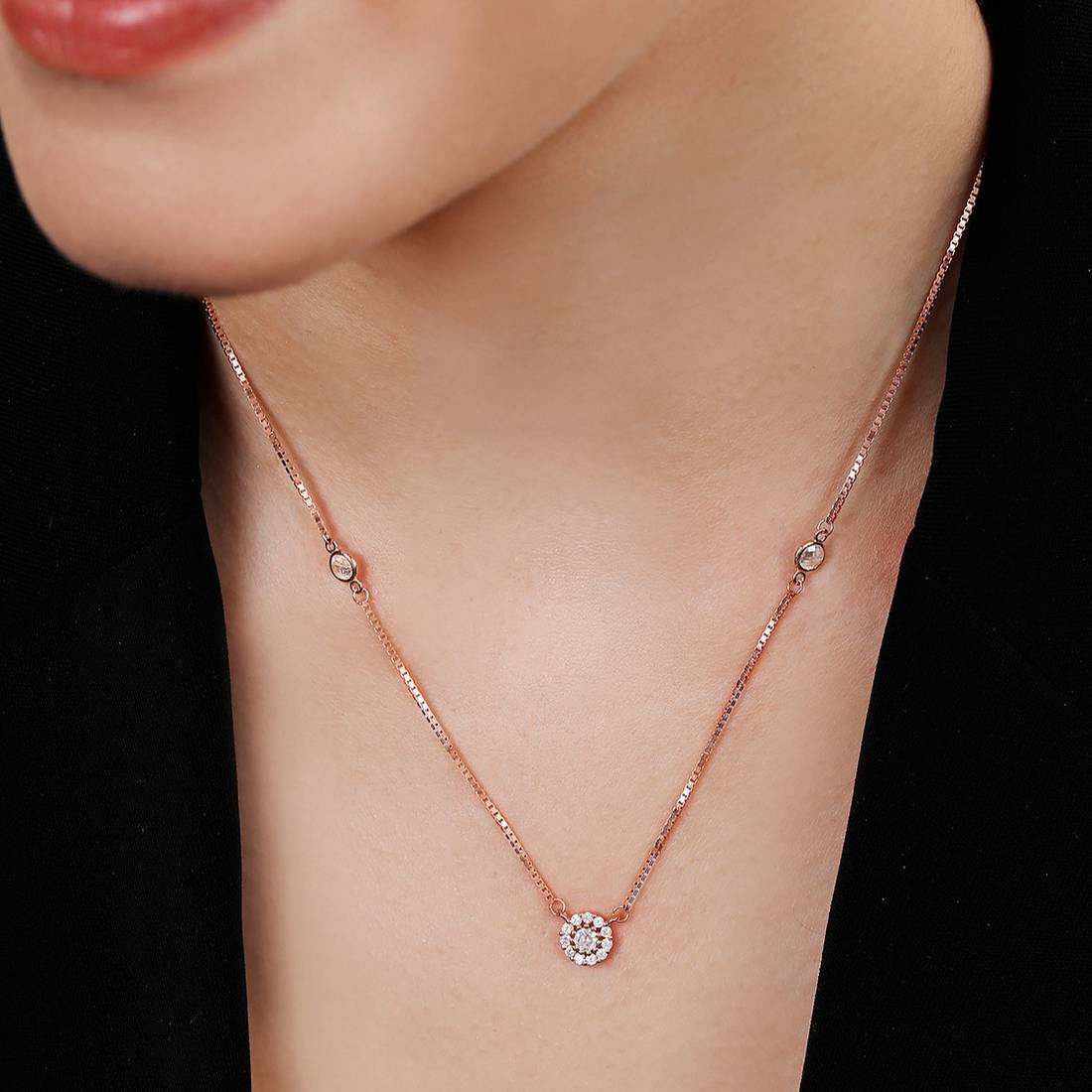 Blooming Beauty Rose Gold Plated 925 Sterling Silver Jewelry Set