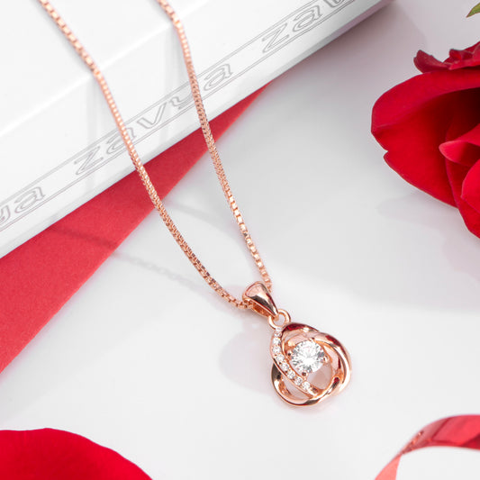 Universal Embrace Rose Gold 925 Silver Necklace with Chain