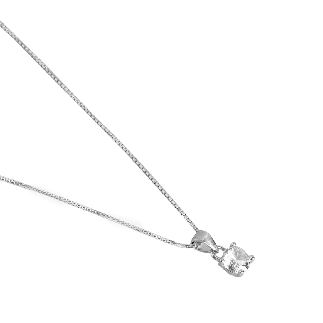 Solitaire 925 Silver Necklace Chain