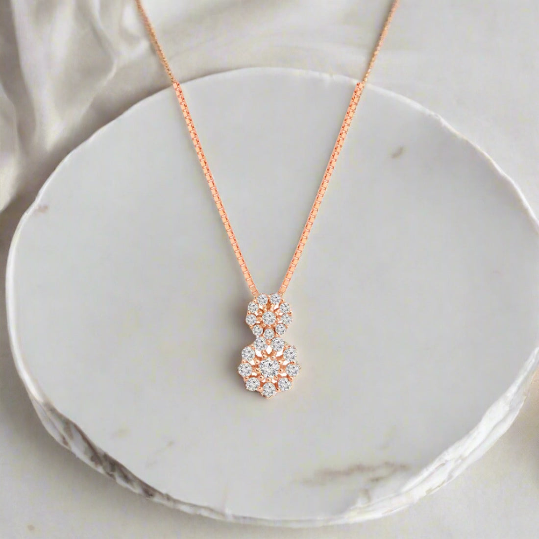 Dazzling Array Rose Gold Plated 925 Sterling Silver Women's Pendant