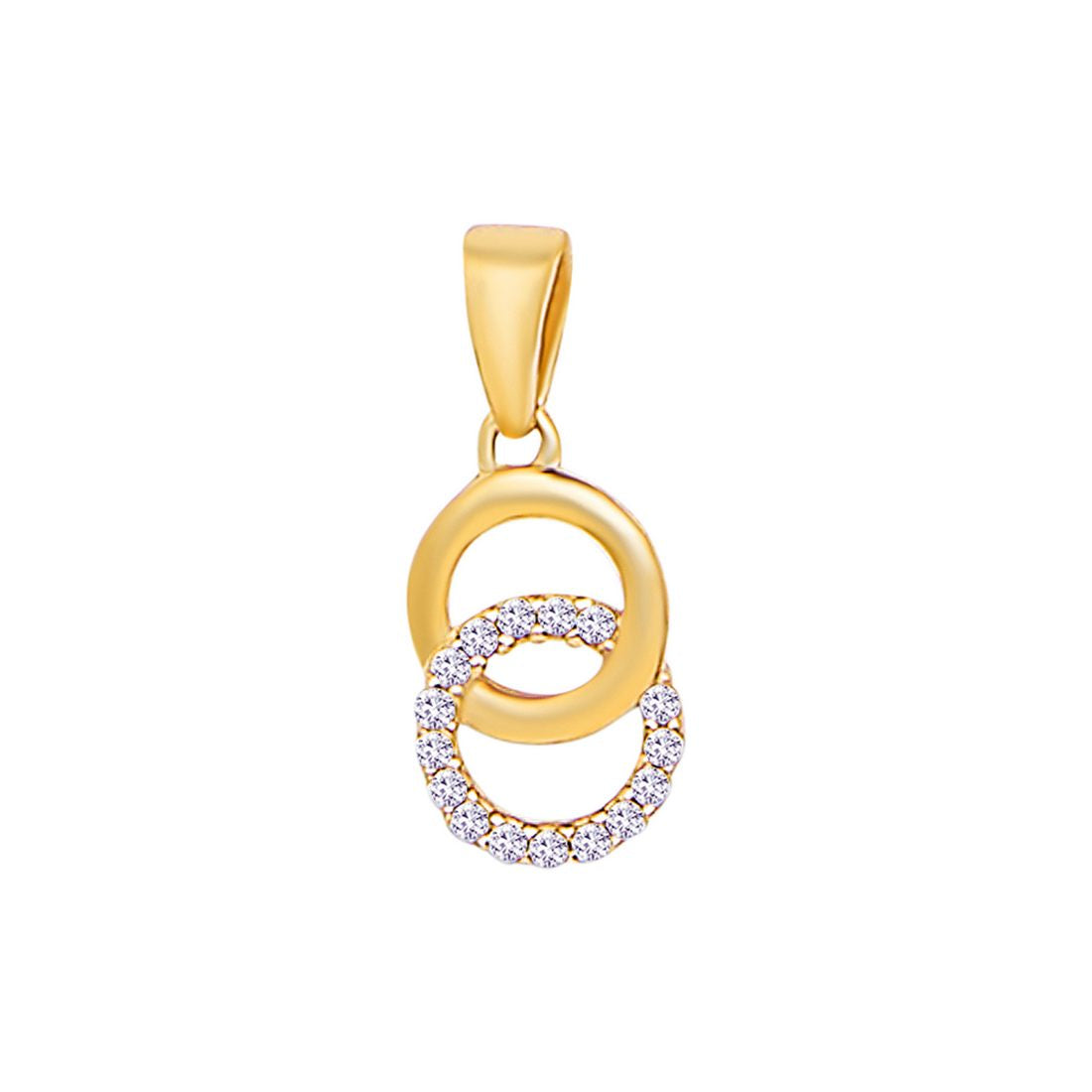 Gilded Orbit CZ Gold-Plated 925 Sterling Silver Pendant with Chain