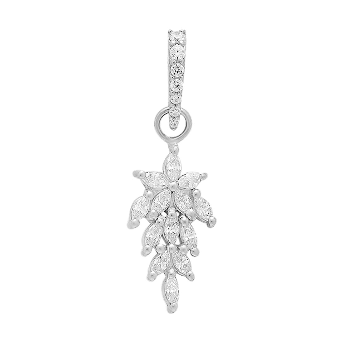 Luminous Leaf Whispers 925 Sterling Silver Rhodium-Plated Leaf Necklace