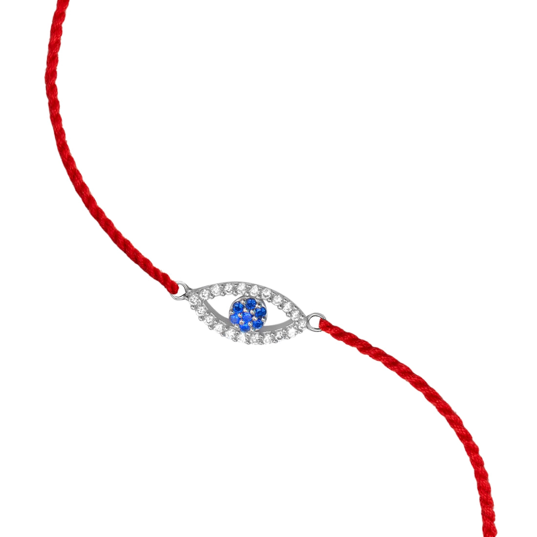 Evil Eye Rhodium-Plated 925 Sterling Silver Thread Rakhi