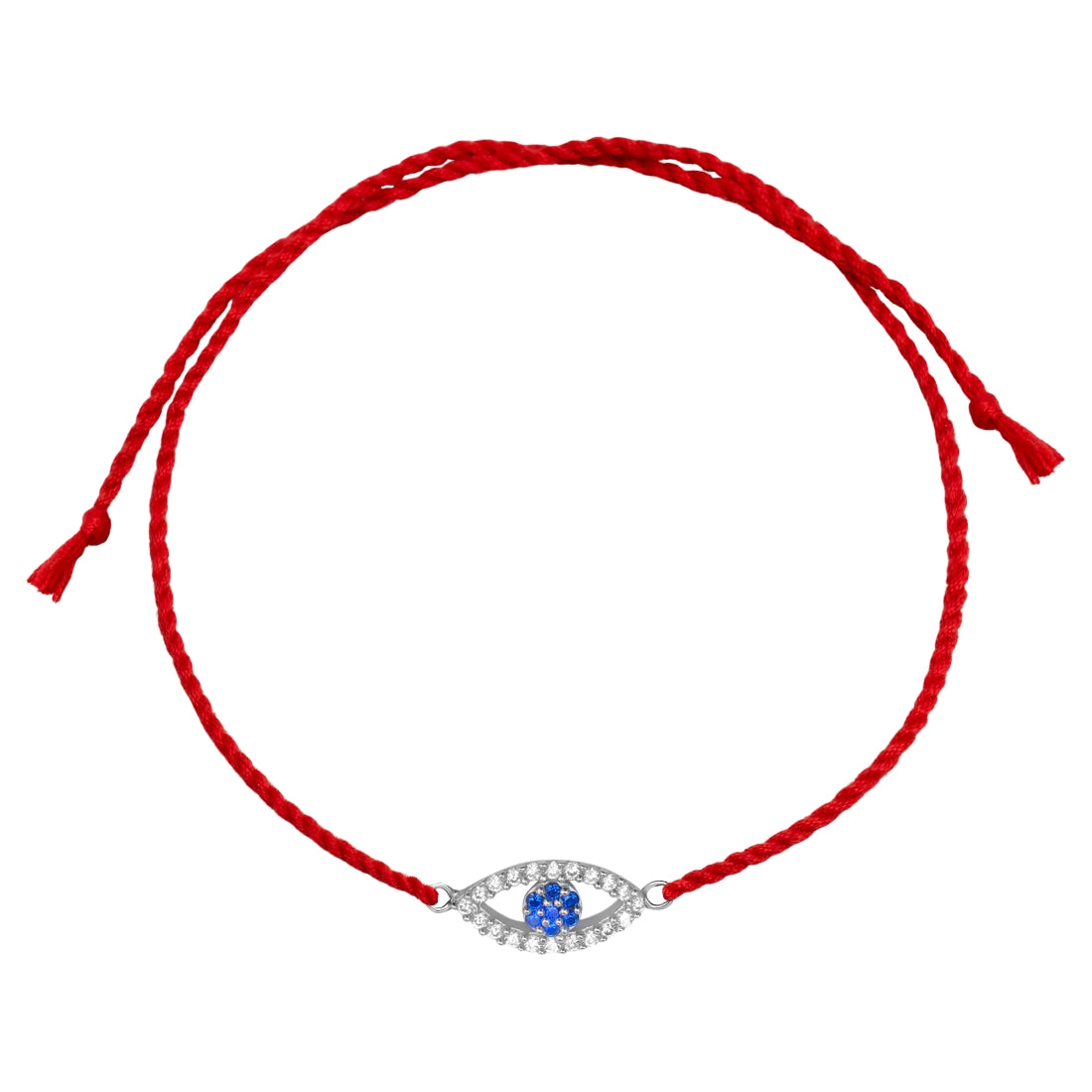 Evil Eye Rhodium-Plated 925 Sterling Silver Thread Rakhi