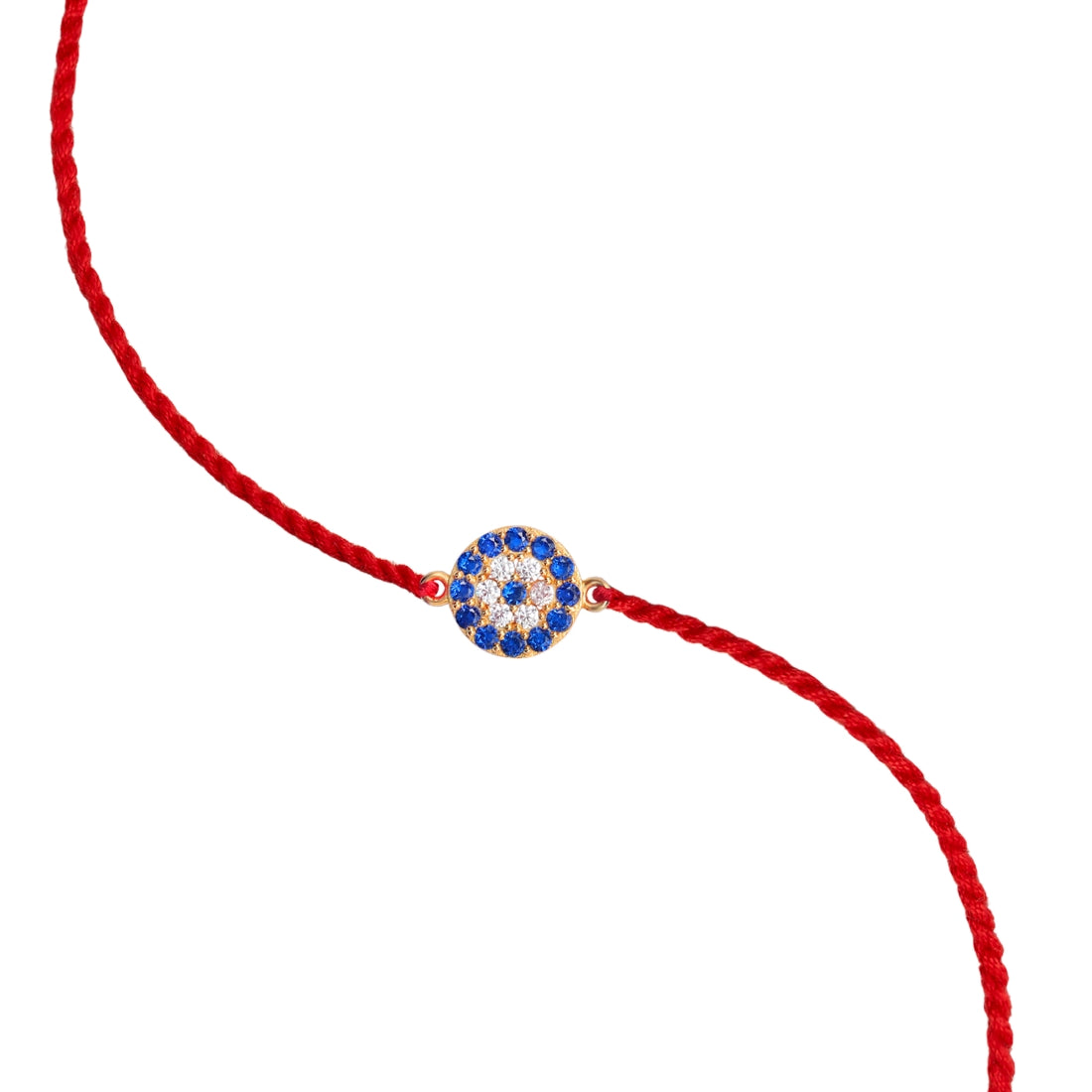 Radiant Elegance With Cubic Zirconia Gold-Plated Sterling Silver Thread Rakhi For Him