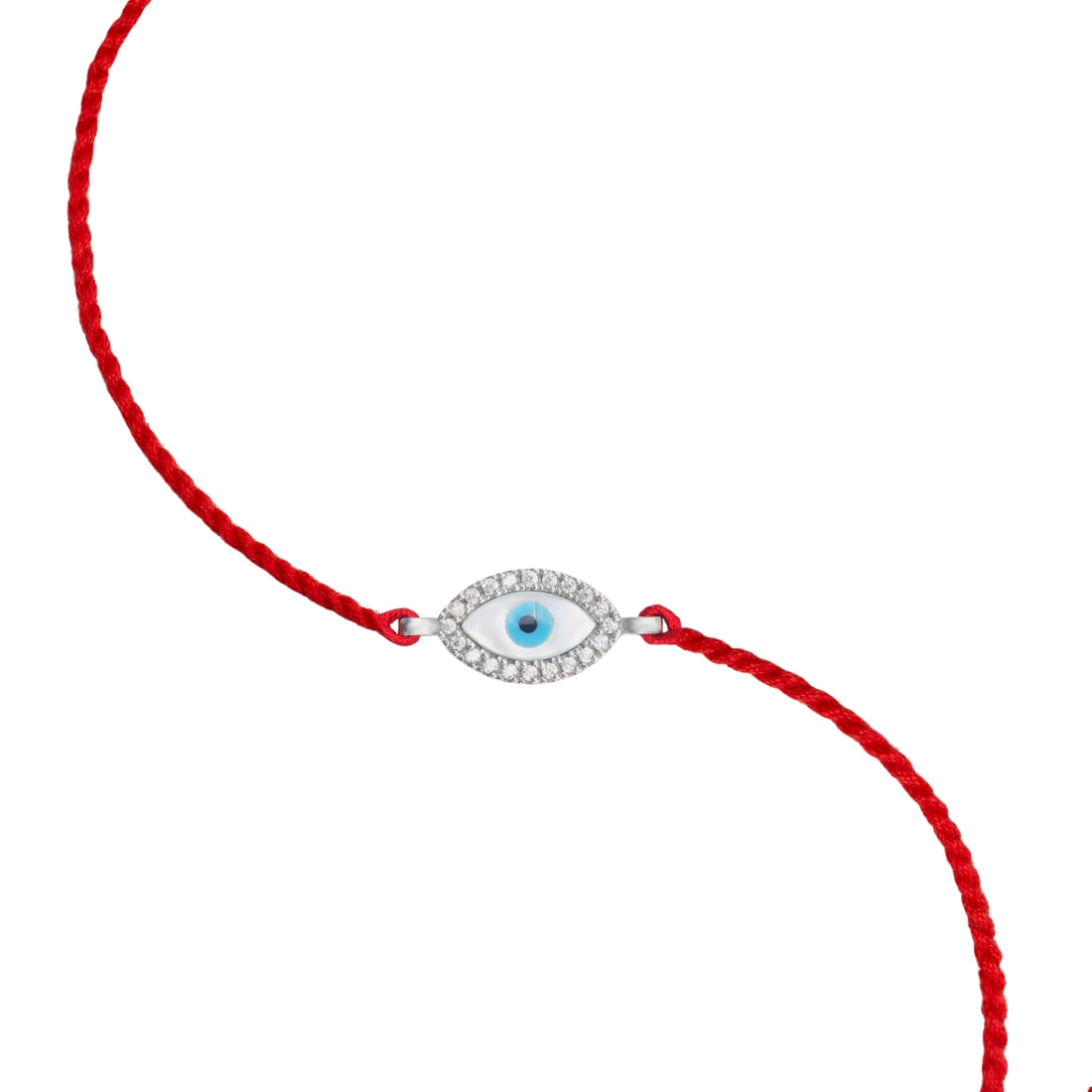 Symbolic Protection With Cz Rhodium-Plated Sterling Silver Thread Rakhi For Him