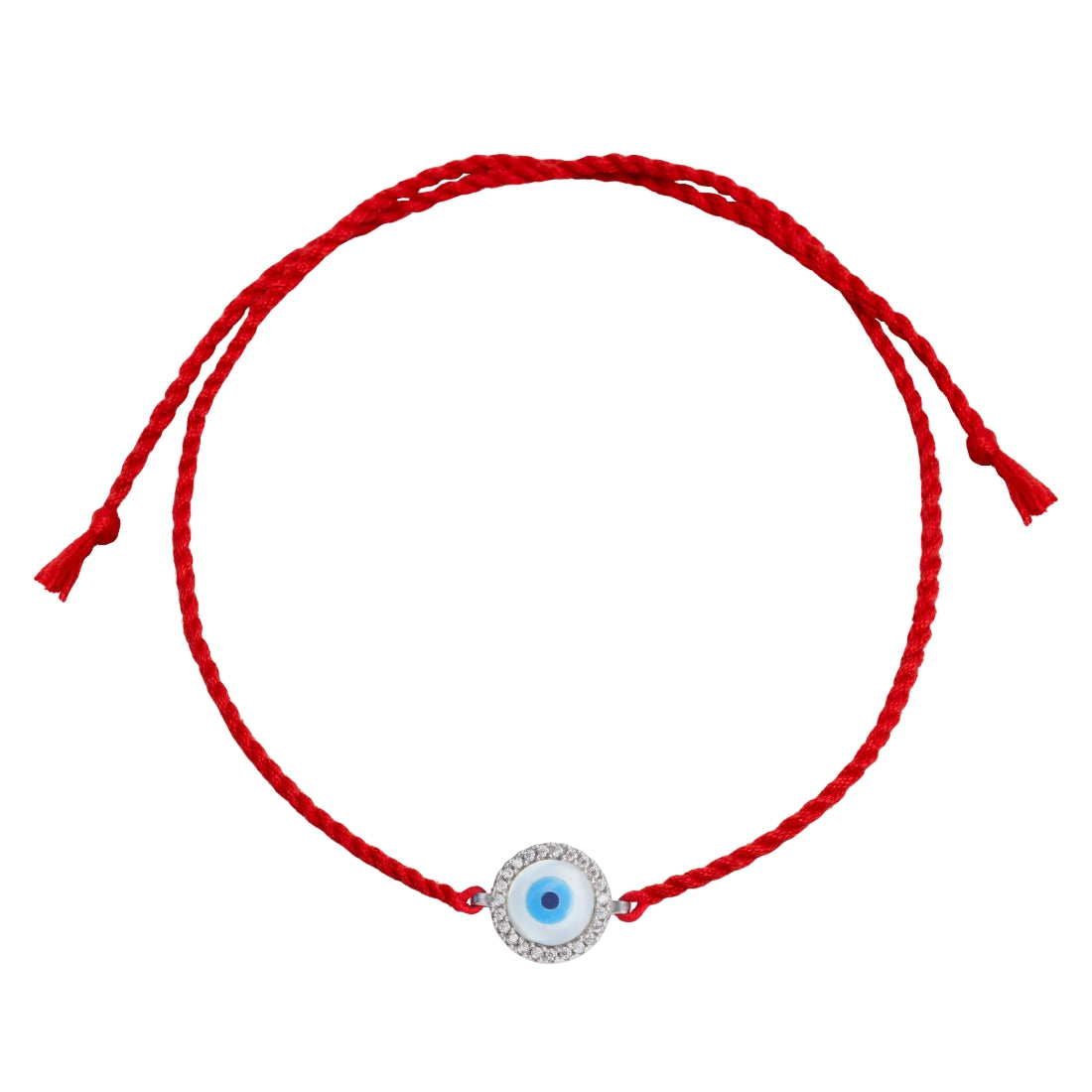 Evil Eye Rhodium-Plated Sterling Silver Thread Rakhi For Him