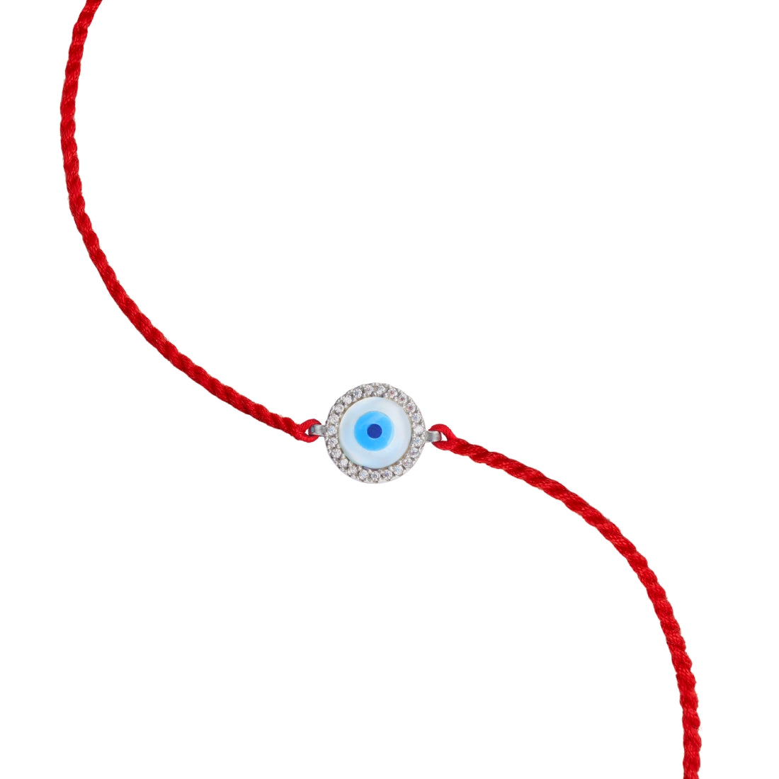 Evil Eye Rhodium-Plated Sterling Silver Thread Rakhi For Him