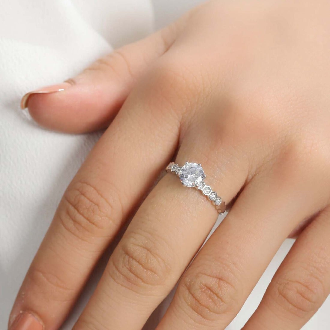 The Princess Solitaire 925 Silver Ring (Adjustable)