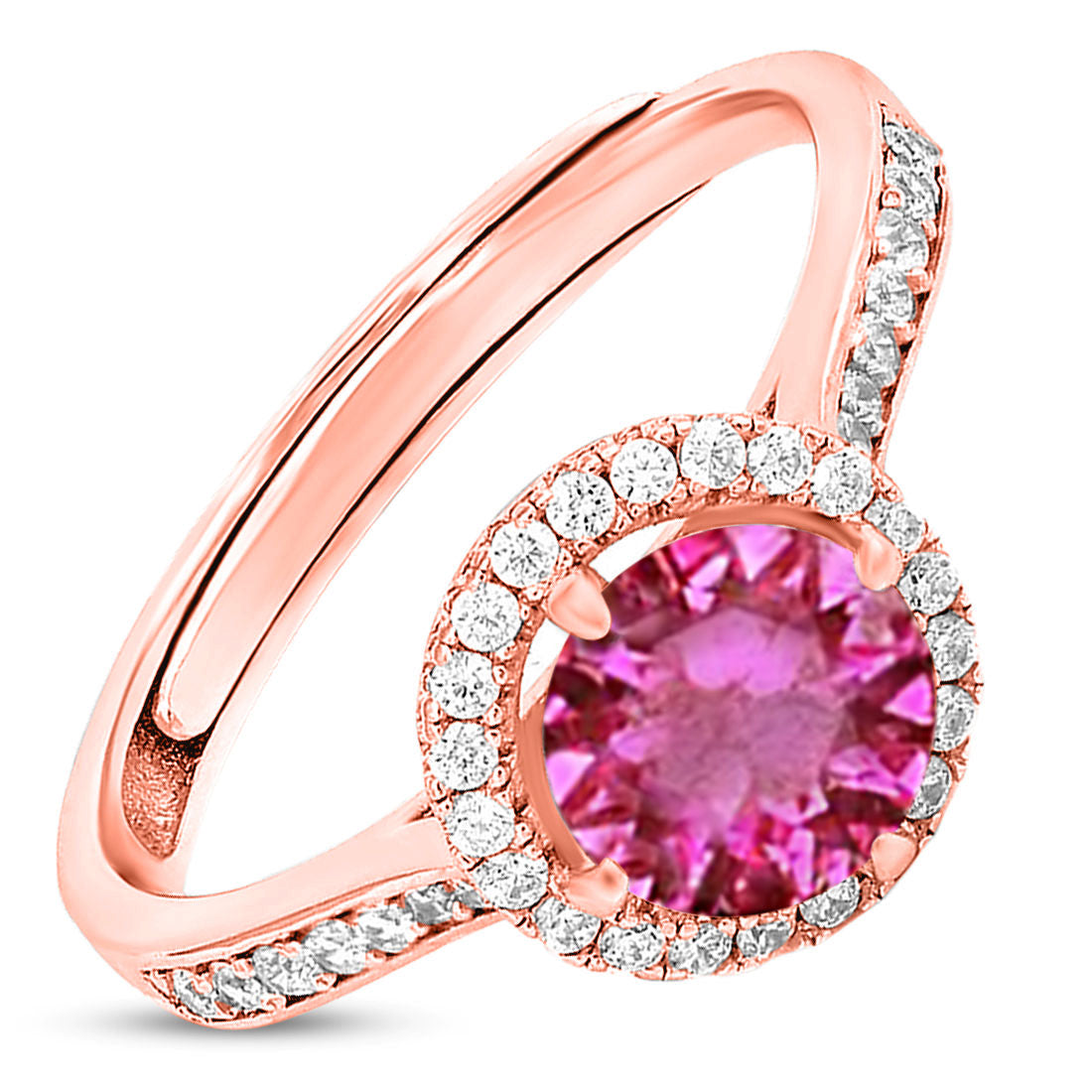 Rosé Radiance Harmony 925 Sterling Silver Rose Gold-Plated Ring (Adjustable)