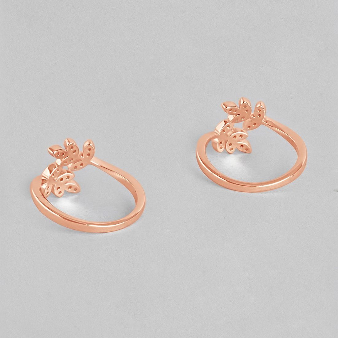 Leafy CZ Rose gold Plated 925 Sterling Silver Toe Ring