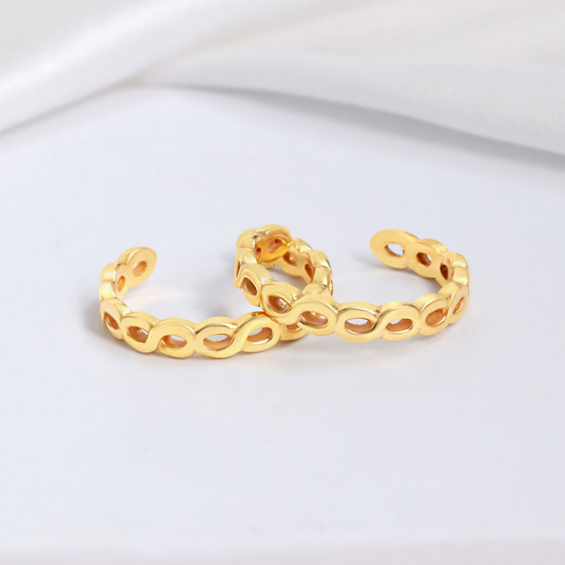 Twisted Gold Plated 925 Sterling Silver adjustable toe ring