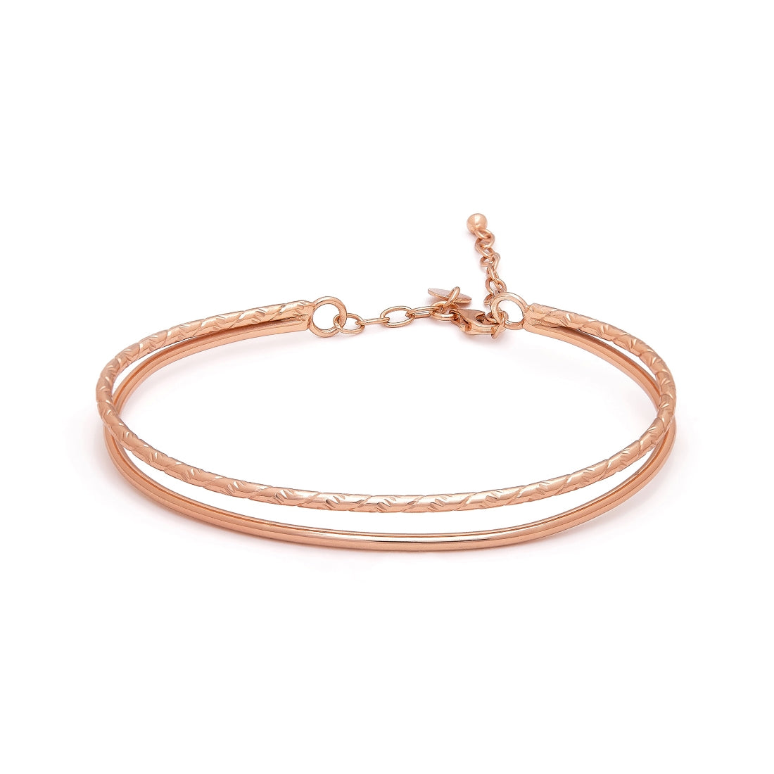 Graceful Simplicity 925 Sterling Silver Rose Gold-Plated Bracelet