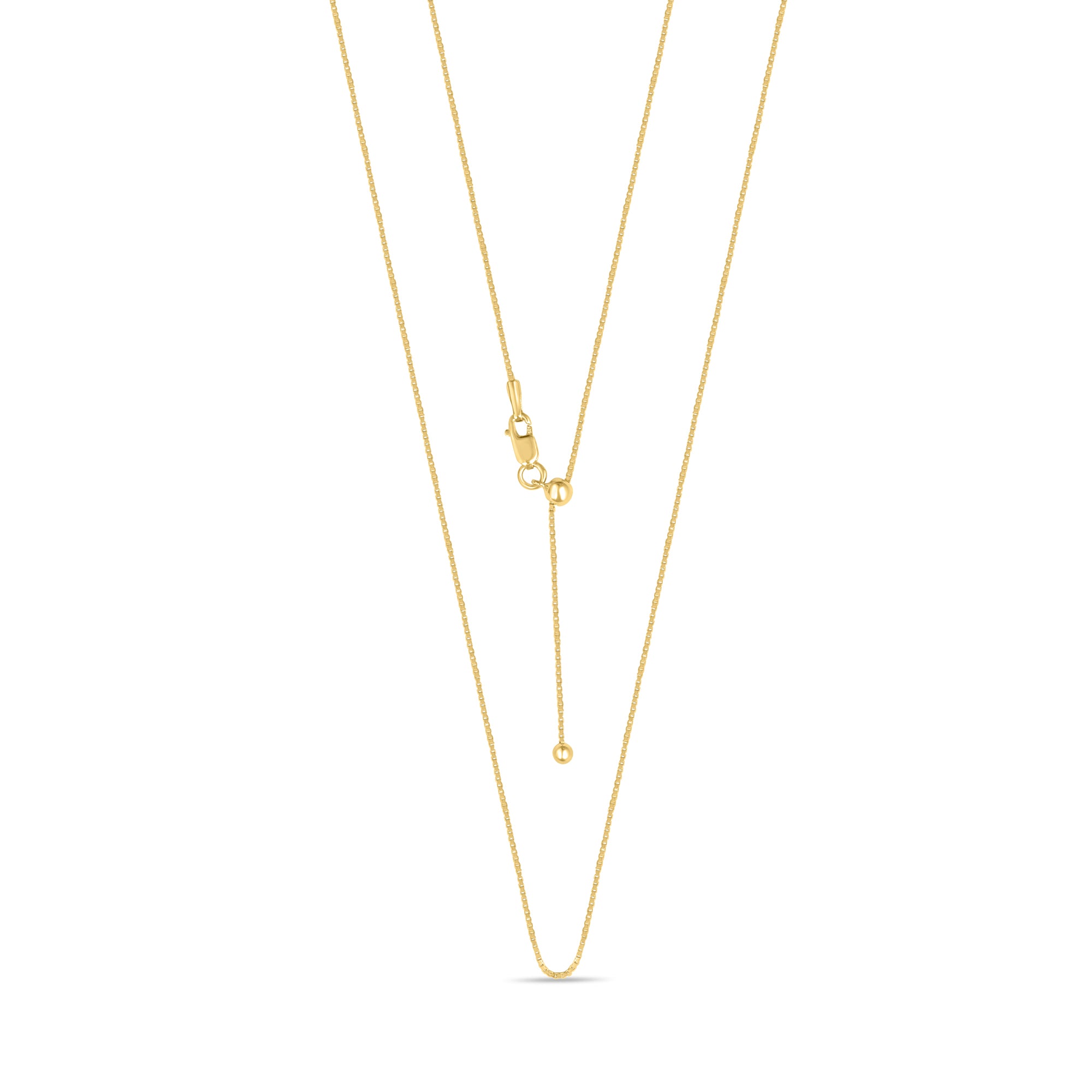 Sleek Gold Plated 925 Sterling Silver Box Chain Sliding Waist Chain