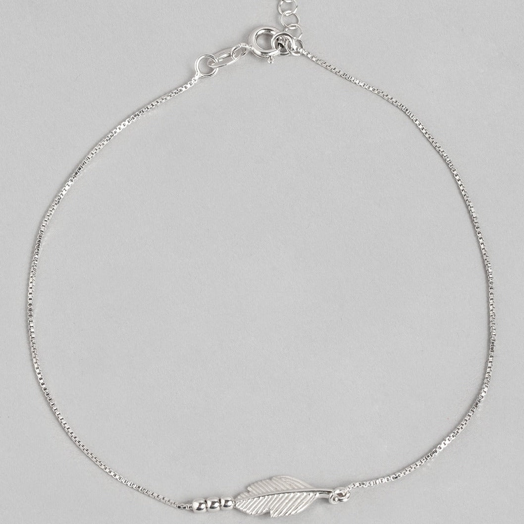 Leaf 925 Sterling Silver Anklet