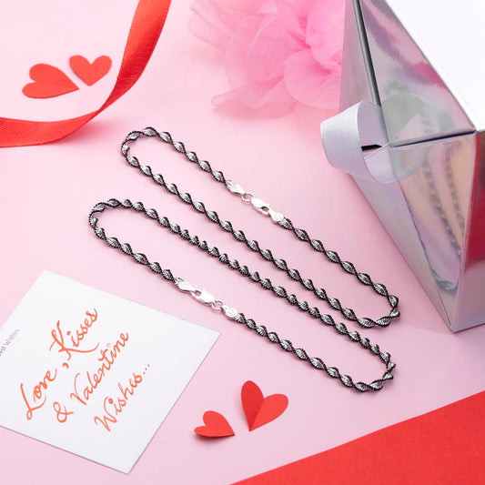 Entangled in Love 925 Sterling Silver Anklet - Valentines Edition With Gift Box