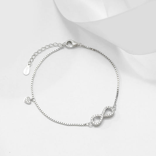 Silver Minimal Infinity 925 Silver Bracelet