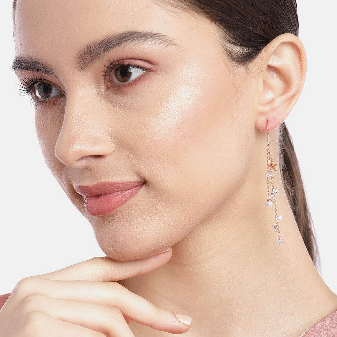 Star Pearl Drops 925 Sterling Silver Earrings